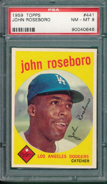 1959 Topps #441 John Roseboro PSA 8