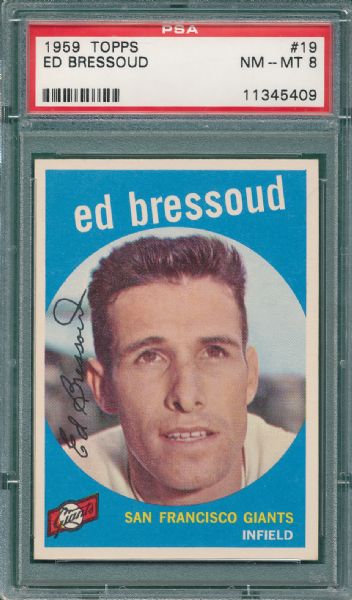 1959 Topps #19 Ed Bressoud PSA 8