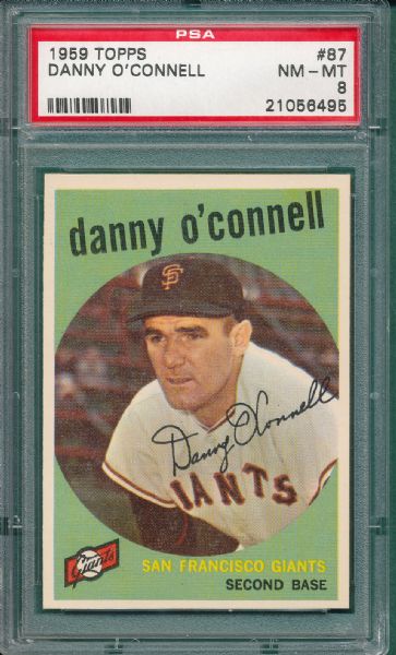 1959 Topps #87 Danny O'Connell PSA 8