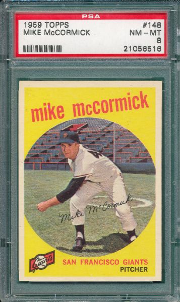 1959 Topps #148 Mike McCormick PSA 8