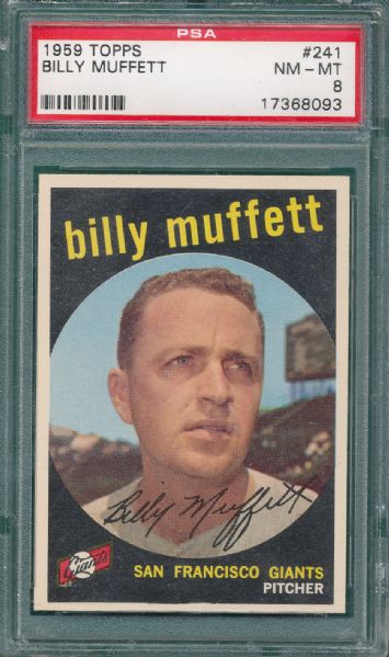 1959 Topps #241 Billy Muffett PSA 8