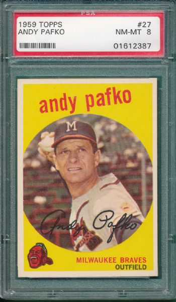 1959 Topps #27 Andy Pafko PSA 8