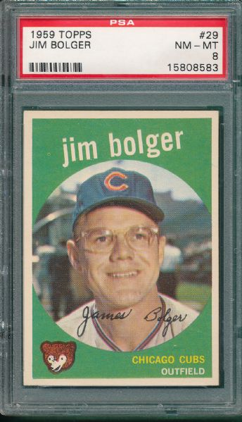 1959 Topps #29 Jim Bolger PSA 8