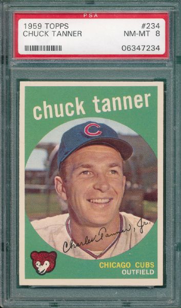 1959 Topps #234 Chuck Tanner PSA 8