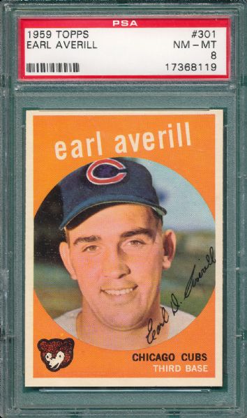 1959 Topps #301 Earl Averill PSA 8