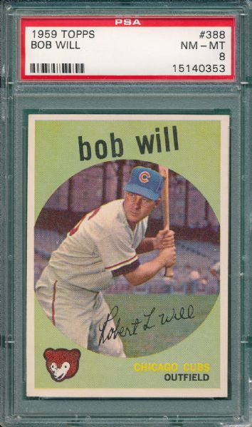 1959 Topps #388 Bob Will PSA 8