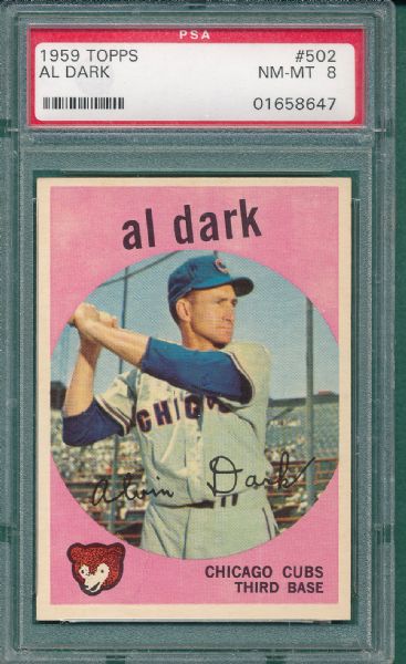 1959 Topps #502 Al Dark PSA 8