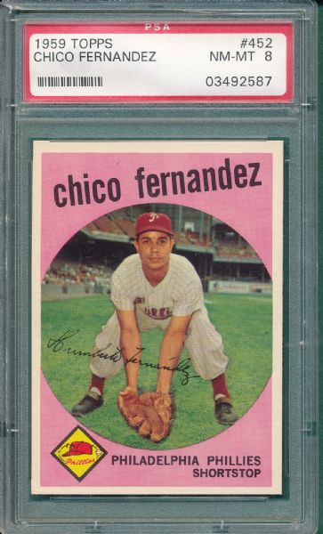 1959 Topps #452 Chico Fernandez PSA 8