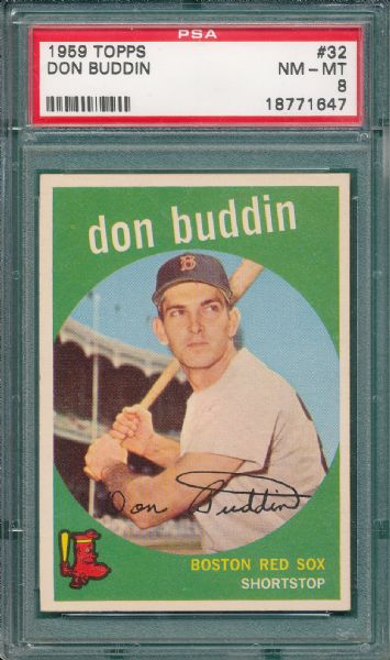 1959 Topps #32 Don Buddin PSA 8