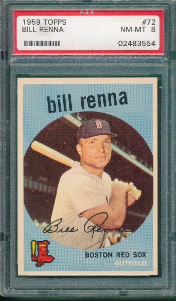 1959 Topps #72 Bill Renna PSA 8