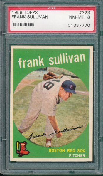 1959 Topps #323 Frank Sullivan PSA 8