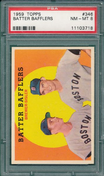 1959 Topps #346 Battler Bafflers PSA 8