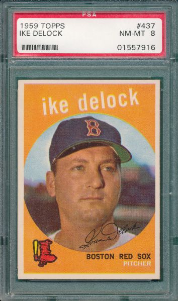 1959 Topps #437 Ike Delock PSA 8