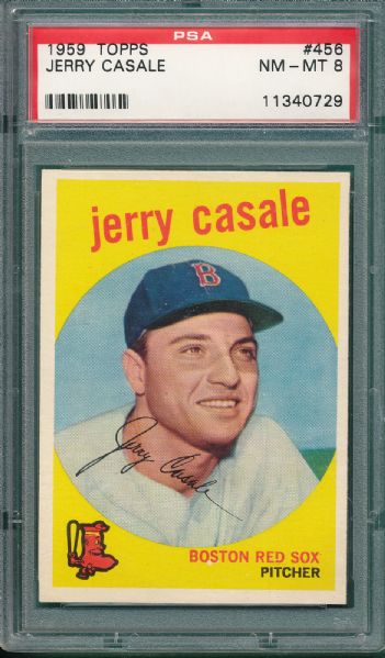 1959 Topps #456 Jerry Casale PSA 8