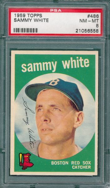 1959 Topps #486 Sammy White PSA 8