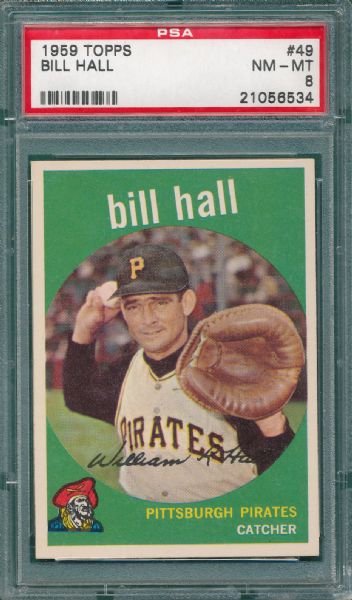 1959 Topps #49 Bill Hall PSA 8