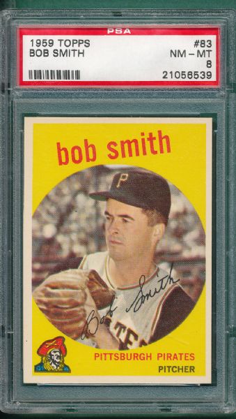 1959 Topps #83 Bob Smith PSA 8