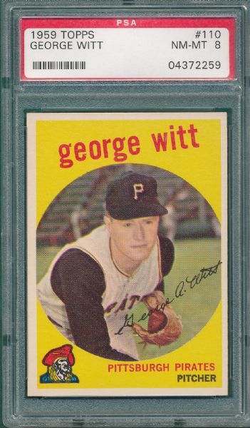 1959 Topps #110 George Witt PSA 8