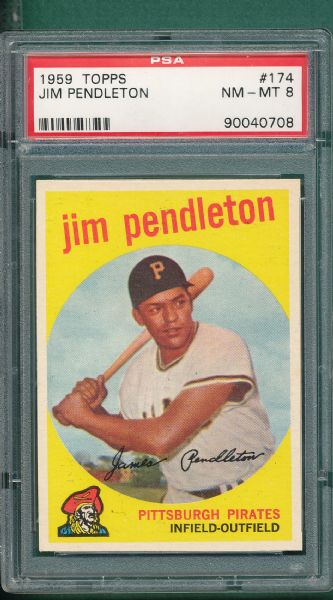 1959 Topps #174 Jim Pendleton PSA 8