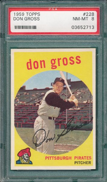 1959 Topps #228 Don Gross PSA 8