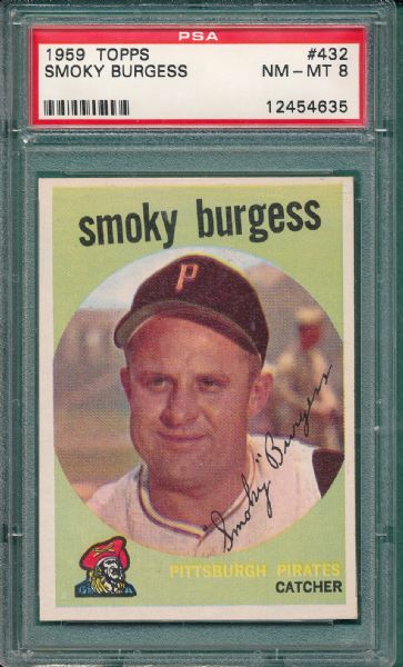 1959 Topps #432 Smoky Burgess PSA 8