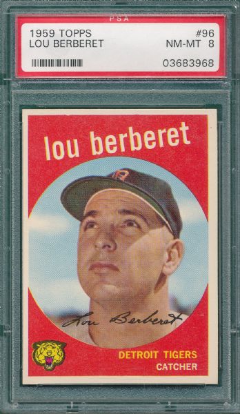 1959 Topps #96 Lou Berberet PSA 8