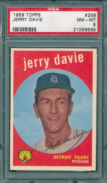 1959 Topps #256 Jerry Davie PSA 8