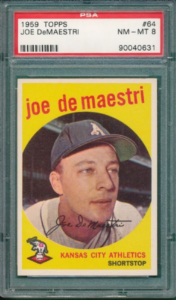 1959 Topps #64 Joe DeMaestri PSA 8