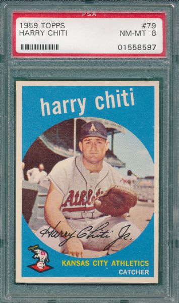 1959 Topps #79 Harry Chiti PSA 8