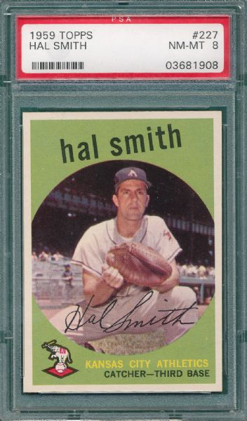 1959 Topps #227 Hal Smith PSA 8