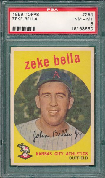 1959 Topps #254 Zeke Bella PSA 8