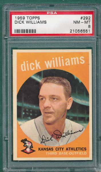 1959 Topps #292 Dick Williams PSA 8