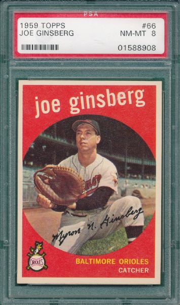 1959 Topps #66 Joe Ginsberg PSA 8