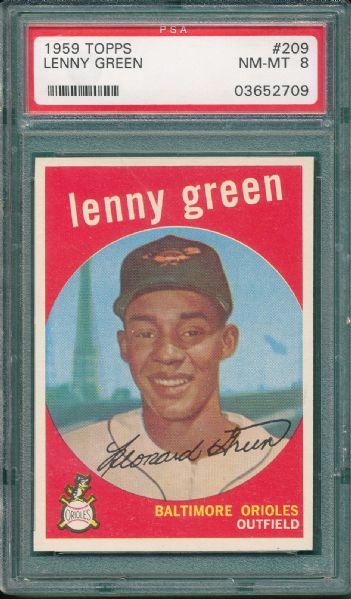 1959 Topps #209 Lenny Green PSA 8