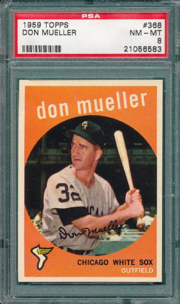 1959 Topps #368 Don Mueller PSA 8