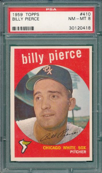 1959 Topps #410 Billy Pierce PSA 8