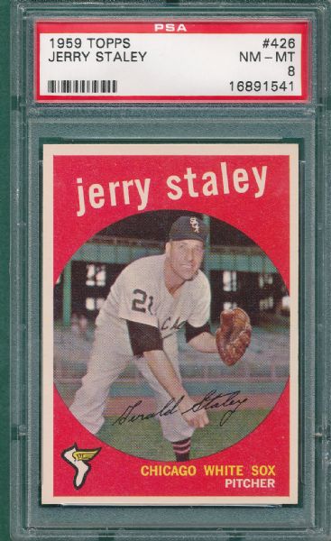 1959 Topps #426 Jerry Staley PSA 8