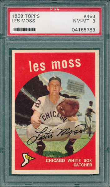 1959 Topps #453 Les Moss PSA 8