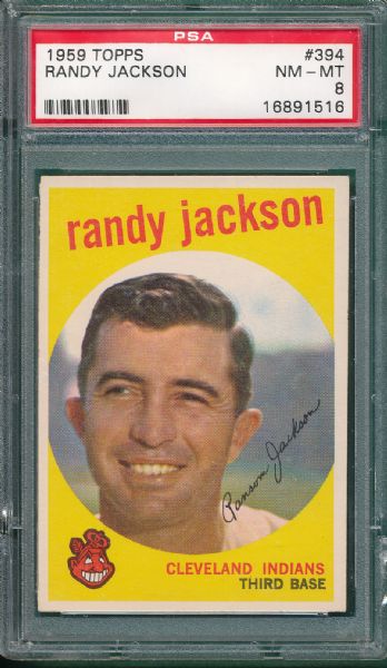 1959 Topps #394 Randy Jackson PSA 8