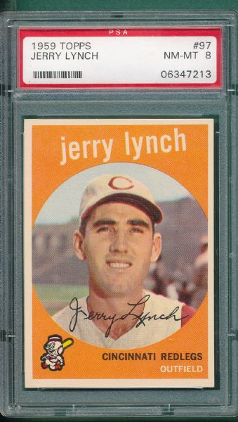 1959 Topps #97 Jerry Lynch PSA 8