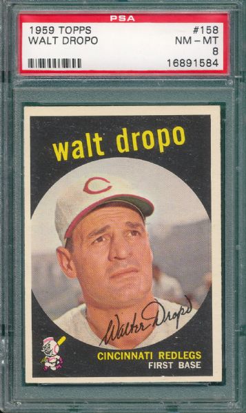 1959 Topps #158 Walt Dropo PSA 8