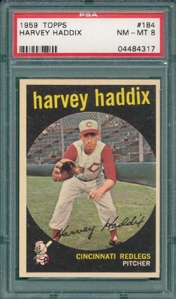 1959 Topps #184 Harvey Haddix PSA 8