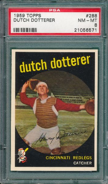 1959 Topps #288 Dutch Dotterer PSA 8