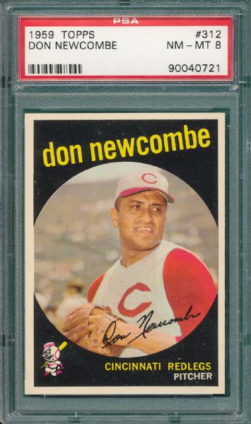 1959 Topps #312 Don Newcombe PSA 8