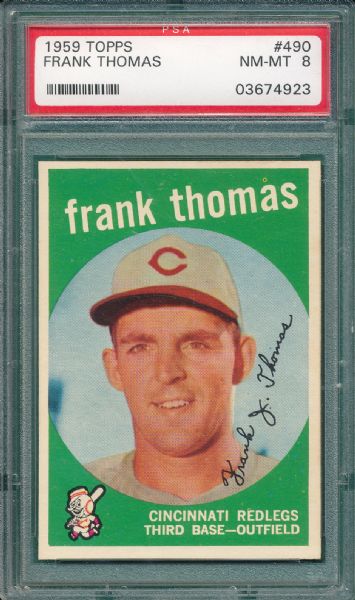 1959 Topps #490 Frank Thomas PSA 8