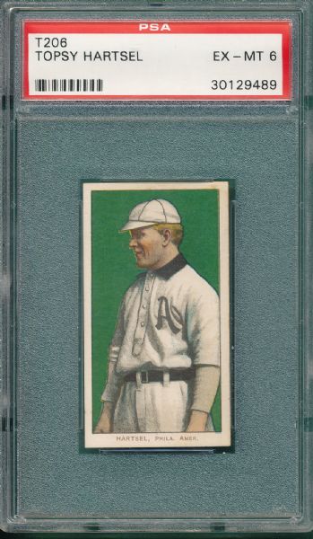 1909-1911 T206 Hartsel, Piedmont Cigarettes PSA 6