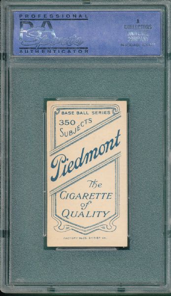 1909-1911 T206 Hartsel, Piedmont Cigarettes PSA 6