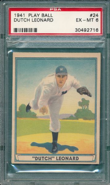 1941 Play Ball #24 Dutch Leonard PSA 6