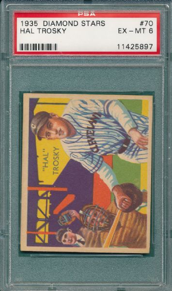 1934-36 Diamond Stars #70 Hal Trosky PSA 6