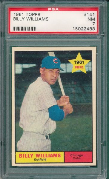 1961 Topps #141 Billy Williams, *Rookie* PSA 7